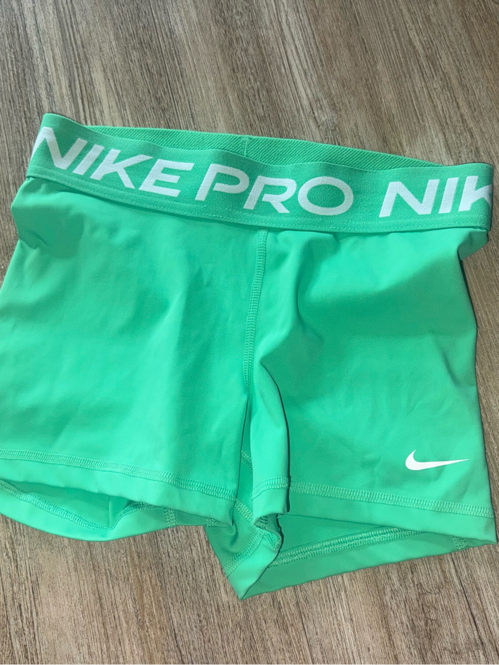 Nike Green Athletic Compression Shorts with White Tag